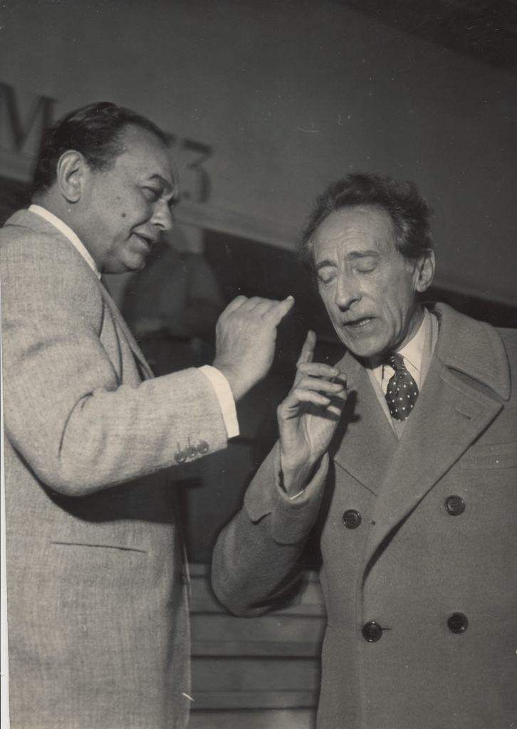 Festival de Cannes 1953 Jean cocteau et Edward G Robinson - Interpress