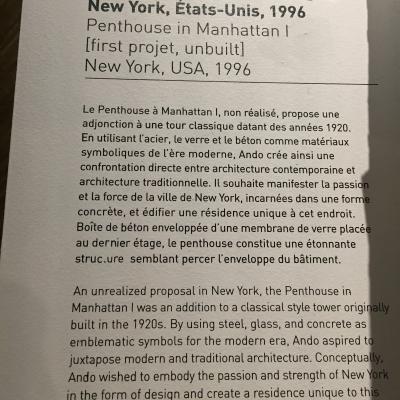Penthouse à Manhattan projet non réalisé 1996